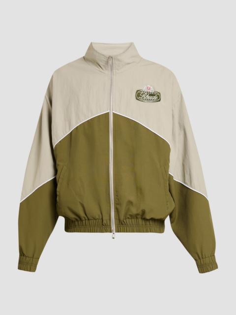 Rhude Men's Desert Racing Logo Track Jacket - Olive Grey