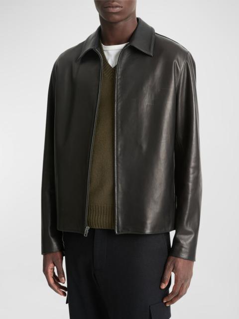 Vince Men's Leather Zip-Up Jacket