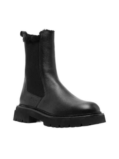 FERRAGAMO Ferragamo Logo Leather Bootie