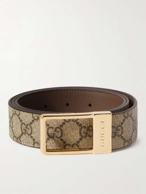 GUCCI 3.5cm Monogrammed Coated-Canvas Belt