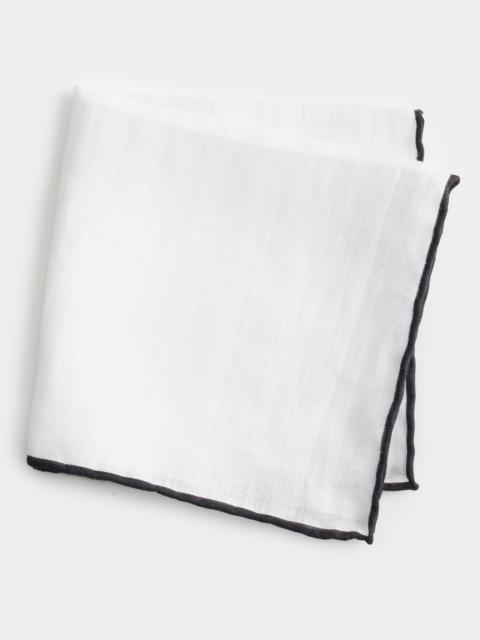 TODD SNYDER Italian Tipped Linen Pocket Square