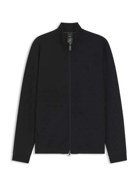 BOSS PORSCHE X BOSS ZIP-UP SWEATSHIRT WITH PASHA-CHECK JACQUARD