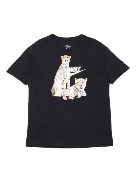 Nike (WMNS) Nike Round Neck Printing Casual Sports Short Sleeve Black DD1486-010