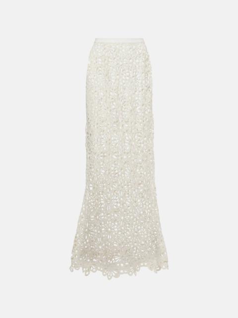 NORMA KAMALI Obie floral lace maxi skirt