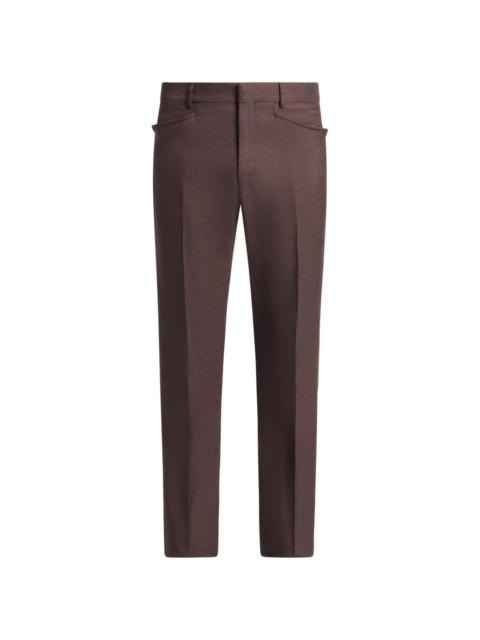 straight-leg tailored trousers