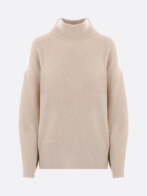 Brunello Cucinelli CASHMERE AND WOOL PULLOVER WITH SEQUINS