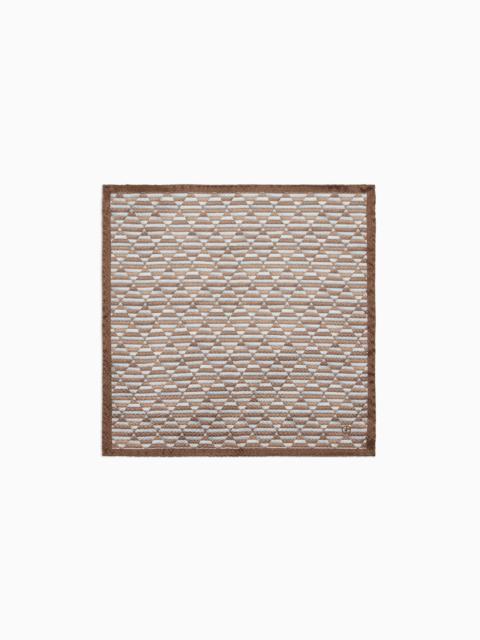 GIORGIO ARMANI PRINTED SILK POCKET SQUARE