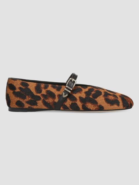 Favorite Daughter Women's Margot MJ Leopard-Print Calf Hair Mary Janes - Brandy