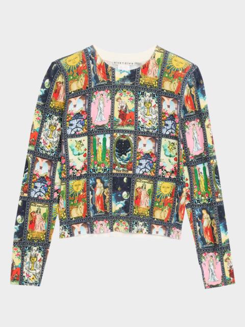 Alice + Olivia Carolee Tarot Printed Crewneck Sweater