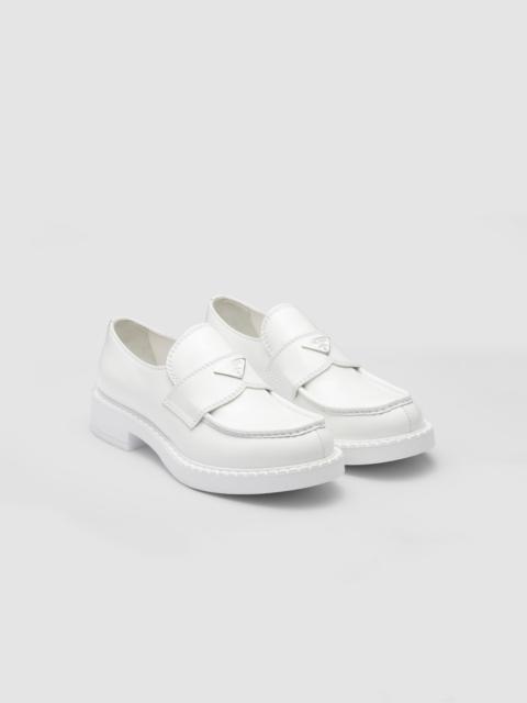 Prada Chocolate brushed leather loafers