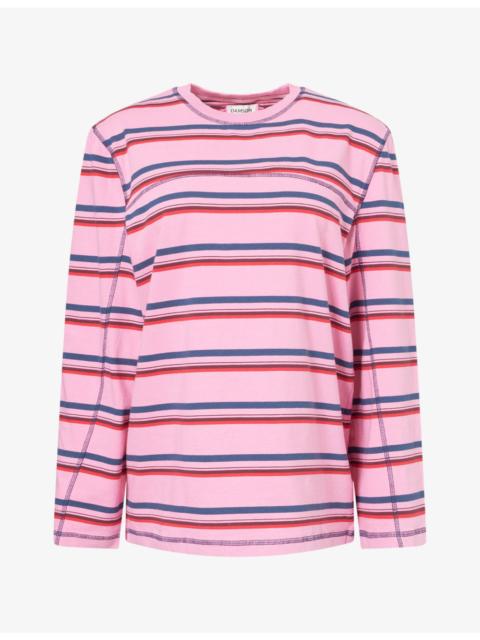 DAMSON MADDER. Samara Striped Boxy Cotton Top