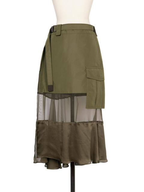 スカート sacai SS24 FABRIC COMBO SKIRT (24.07226 001 BLACK) sacai Suiting x Poplin Skirt – mou by ACROPOLIS