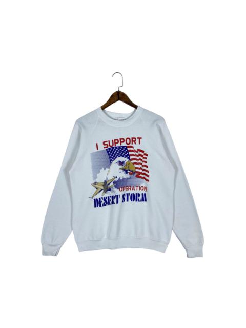 Vintage 80s offers I Support Operation Desert Storm Sweatshirt Crewneck Made In USA Pullover Jumper Size L