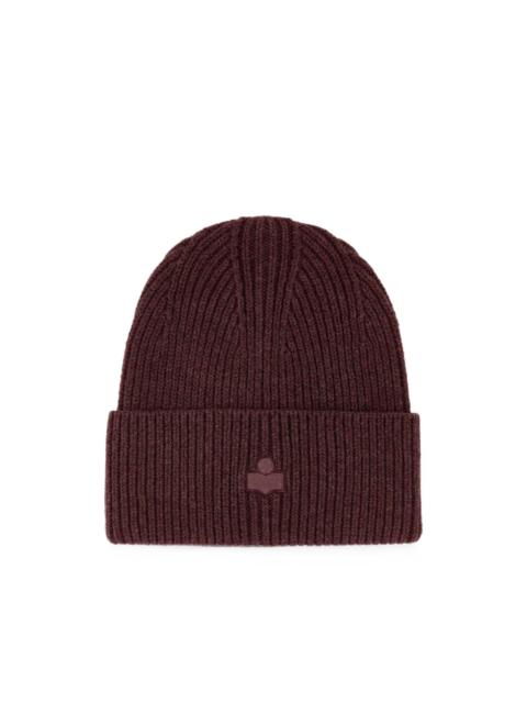 Isabel Marant ribbed-knit logo-embroidered beanie hat