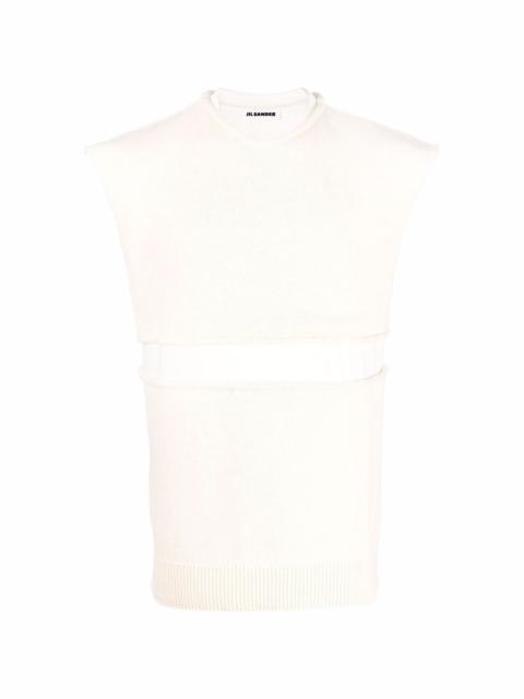 sleeveless cut-out strip top