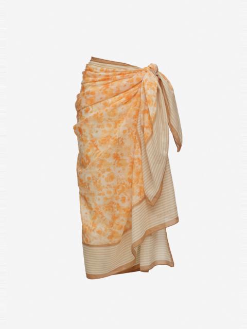 MAGDA BUTRYM Cotton and silk pareo in yellow print