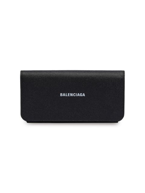 BALENCIAGA Women's Cash Thin Money Wallet - Black White