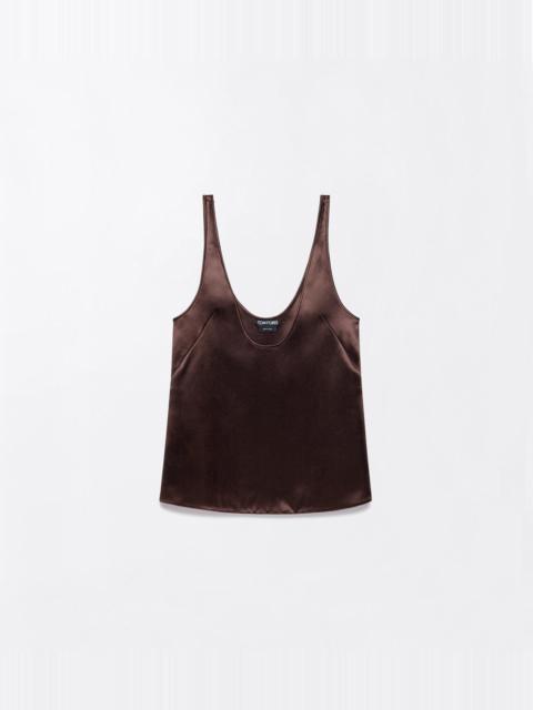 TOM FORD SILK SATIN LOW NECK TANK TOP