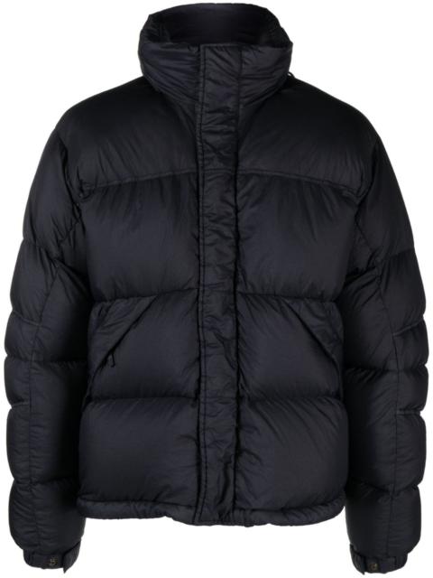 zip-up hooded down jacket