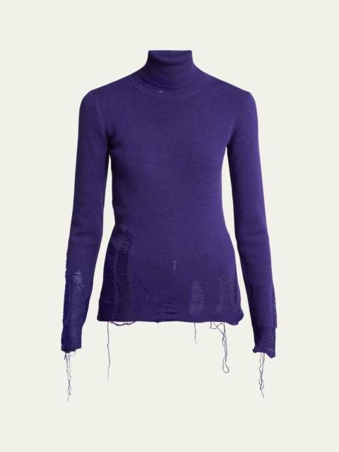 MM6 Maison Margiela Distressed Turtleneck Pullover