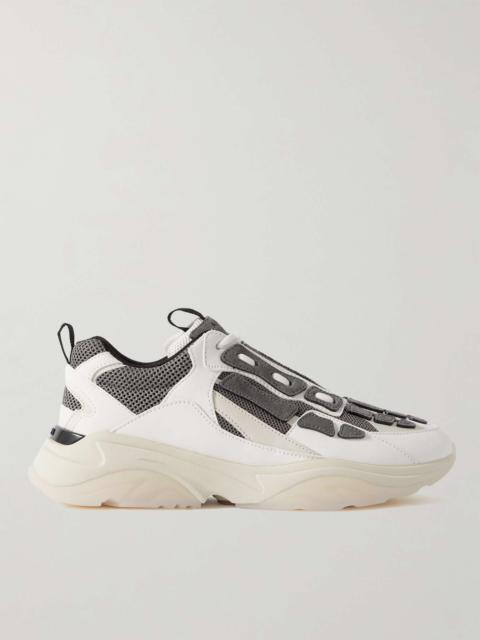 AMIRI Bone Runner Leather-Trimmed Mesh Sneakers