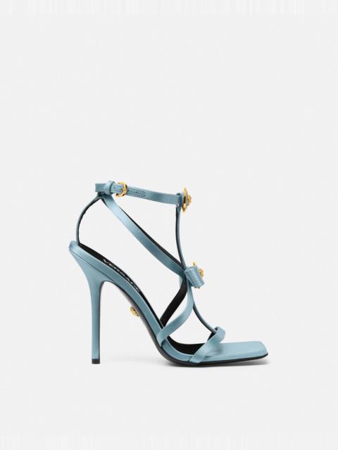 VERSACE Gianni Ribbon Satin Cage Sandals 110 mm