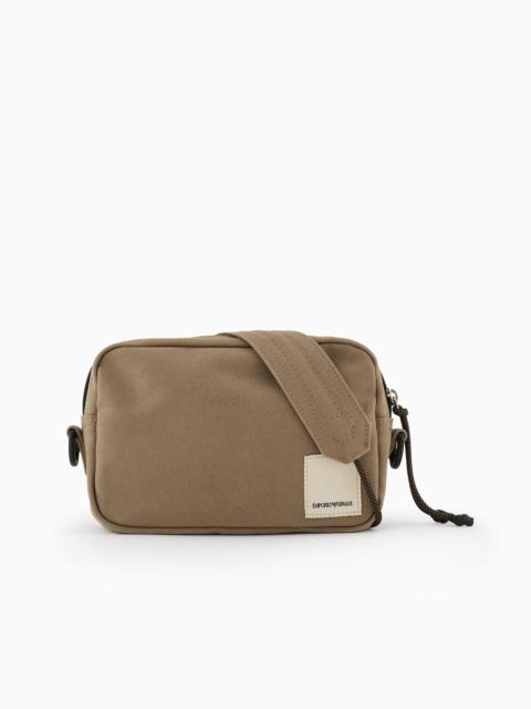 EMPORIO ARMANI Emporio Armani Sustainability Values Capsule Collection organic canvas drawstring tech case with sho