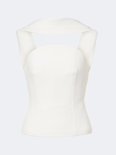 ROLAND MOURET Scarf-detail crêpe corset top