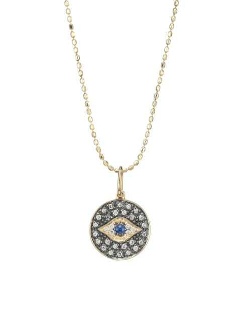 SYDNEY EVAN Diamond & 14K Gold Small Evil Eye Medallion Pendant Necklace