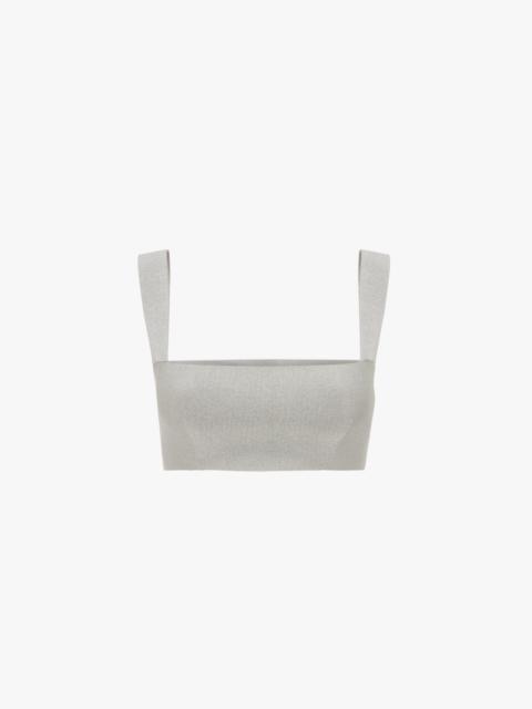 Victoria Beckham VB Body Strap Bandeau Top in Silver