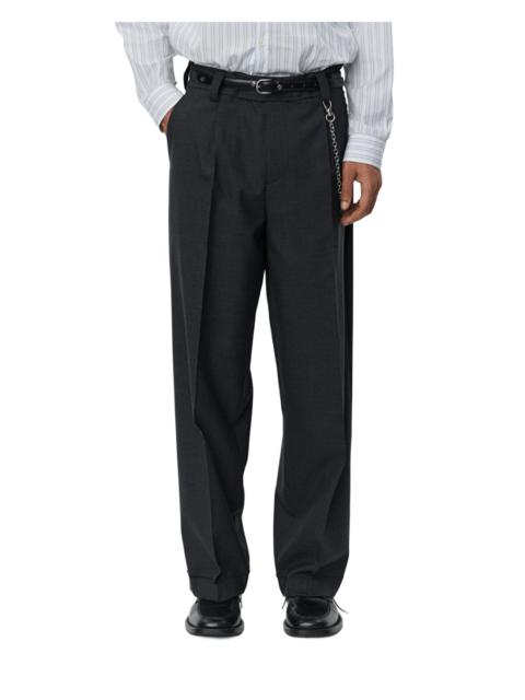 mfpen Patch Trousers Grey Worsted Wool