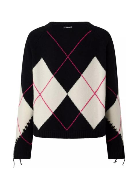 PINKO Argyle Knit Sweater