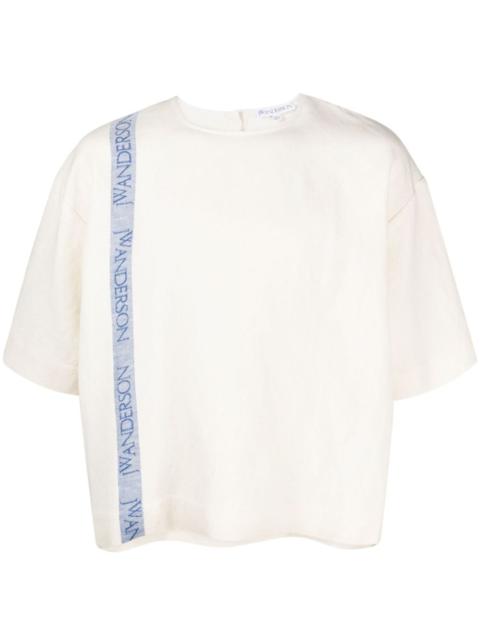 JW Anderson logo-stripe cotton-blend T-shirt