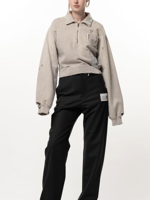 Maison MIHARAYASUHIRO Sun Faded Like Cropped Collared Sweatshirt