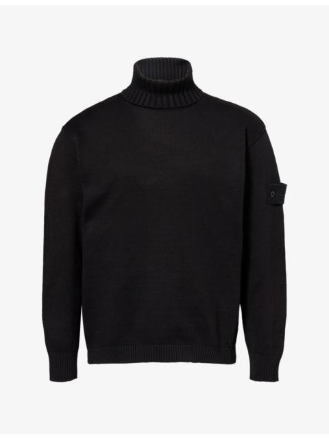 Stone Island Ghost Knitted Cotton-Blend Roll-Neck