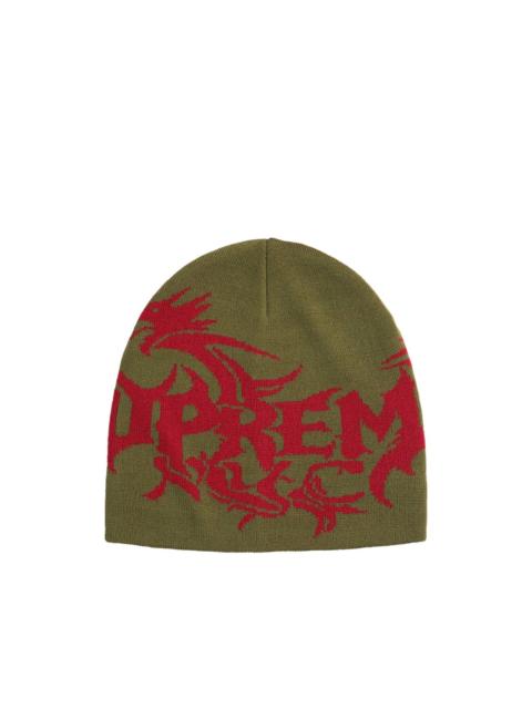 Supreme dragon-intarsia beanie hat