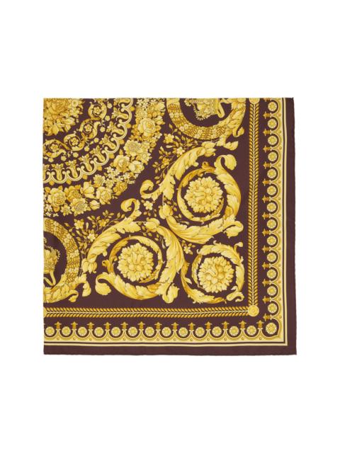 VERSACE Burgundy & Yellow Silk Twill Scarf