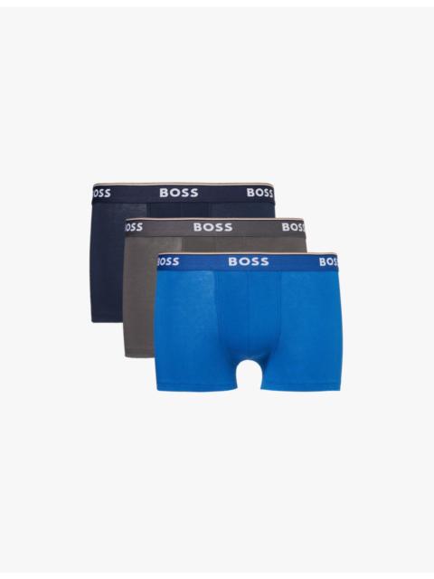 BOSS Branded waistband stretch-cotton boxer trunks