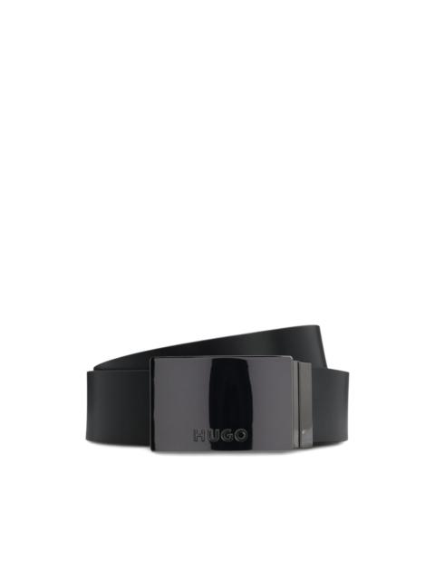 HUGO rectangular buckle leather belt