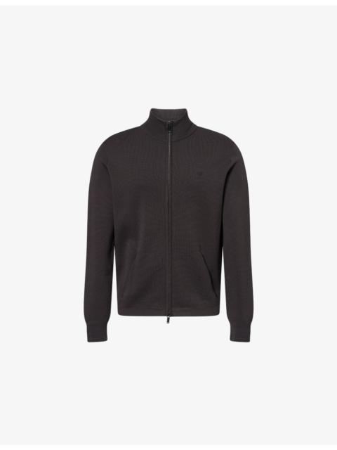 EMPORIO ARMANI Icon Zip-Up Knitted Jumper