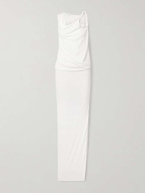 CHRISTOPHER ESBER Ravelled asymmetric cutout draped jersey maxi dress