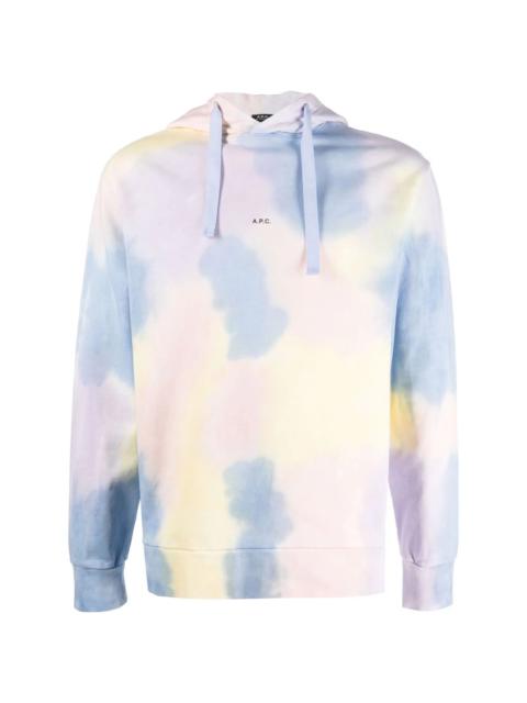 tie-dye logo-print hoodie