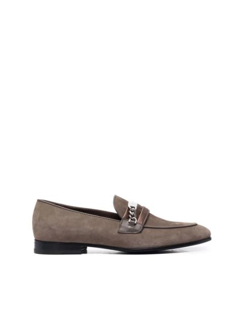 PHILIPP PLEIN chain-embellished suede loafers