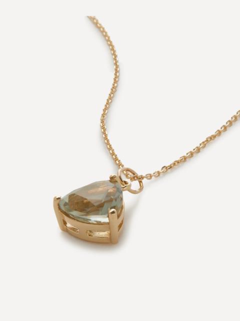 MATEO 14ct Gold Green Amethyst Trillion Pendant Necklace