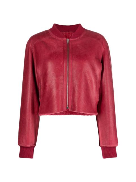 Olina shearling-lined bomber jacket