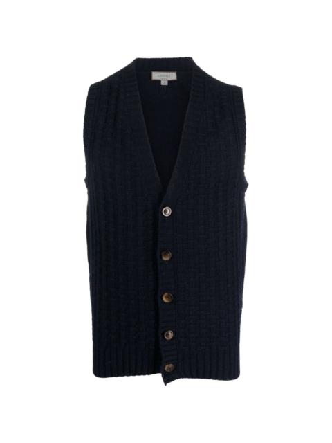 Canali ribbed wool-blend vest