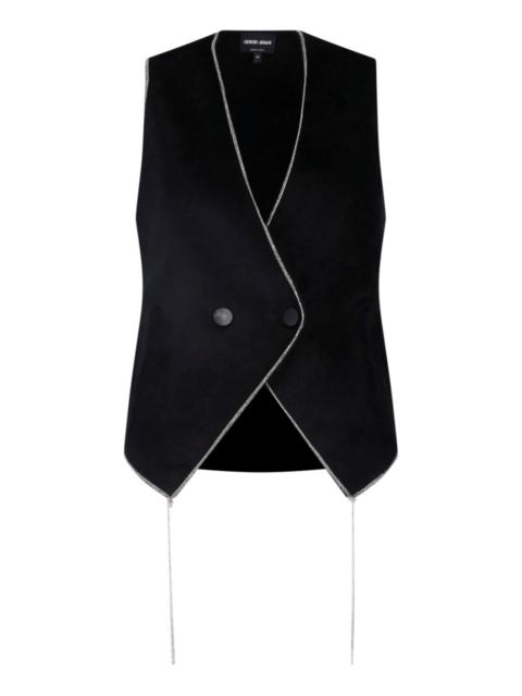 GIORGIO ARMANI VEST IN VISCOSE WITH RHINESTONES