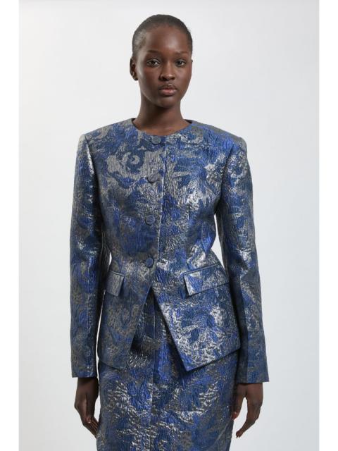 KAREN MILLEN Tailored Jacquard Collarless Jacket
