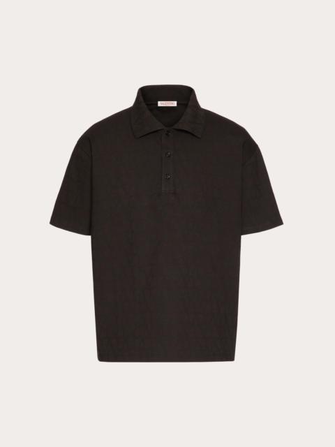 Valentino COTTON POLO SHIRT WITH TOILE ICONOGRAPHE PRINT