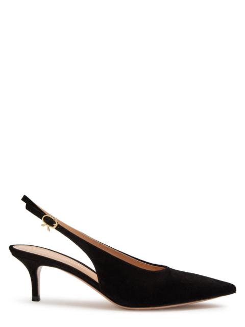 Gianvito Rossi Robbie 55 Suede Slingback Pumps